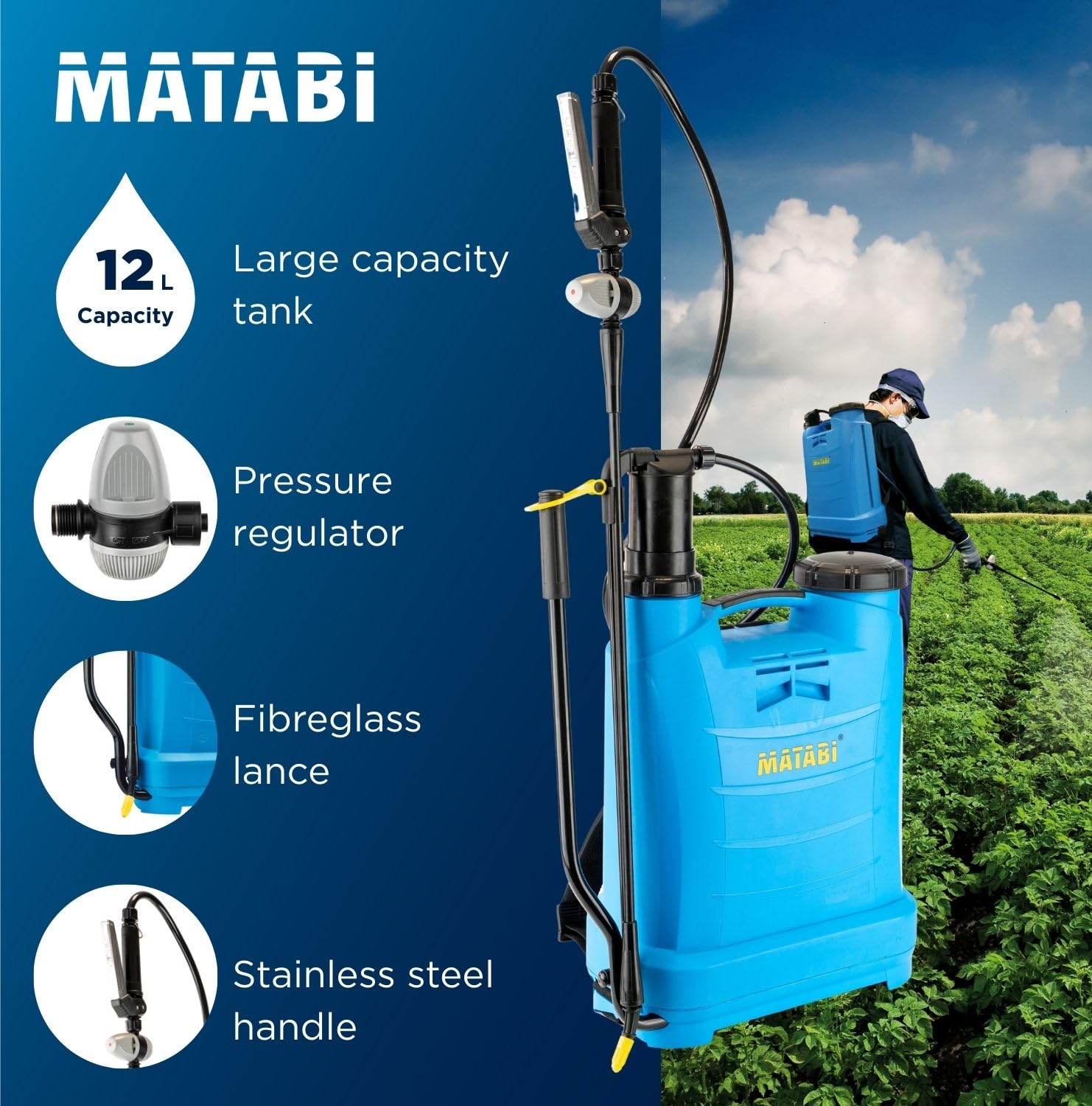 Matabi Evolution 12 - Garden Sprayer 12L - Pressure Regulator